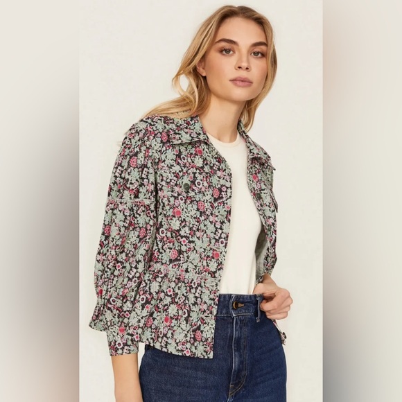 NWT Cinq à Sept Floral Denim Lizzie Jacket. Size 4. - Picture 3 of 9